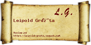 Leipold Gréta névjegykártya